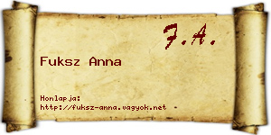 Fuksz Anna névjegykártya
