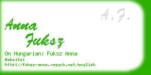 anna fuksz business card